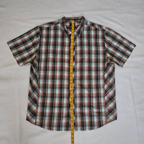 Prana Men's Plaid Pearl Snap Button Front Short Sleeve Hike Camp Shirt Size XL - Picture 11 of 11